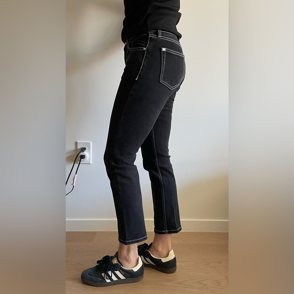 Mango Sayana Jeans in Washed Black, SZ eur32/us1/mex0